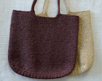 Crochet raffia bag