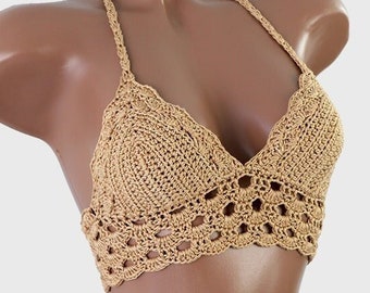 Top de ganchillo, top de bikini de ganchillo, top de bikini de ganchillo, top de punto