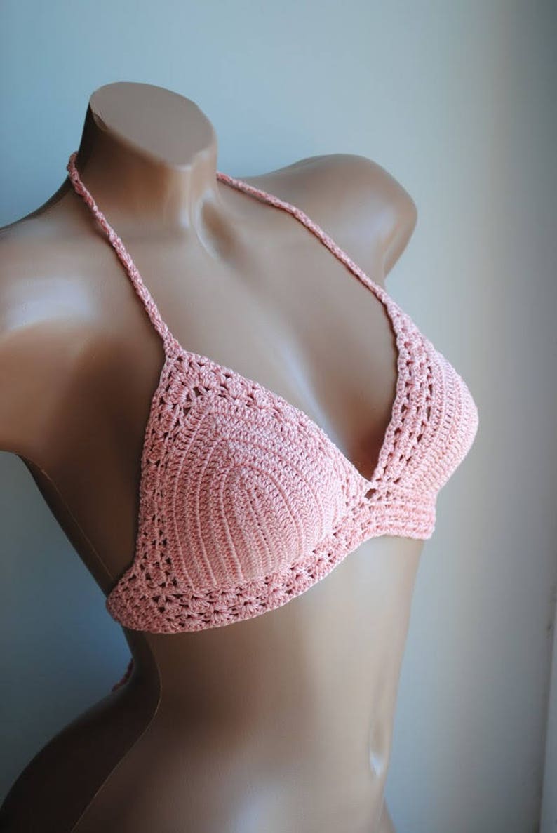 Crochet Bikini Top Pink Crochet Bikini Top Etsy
