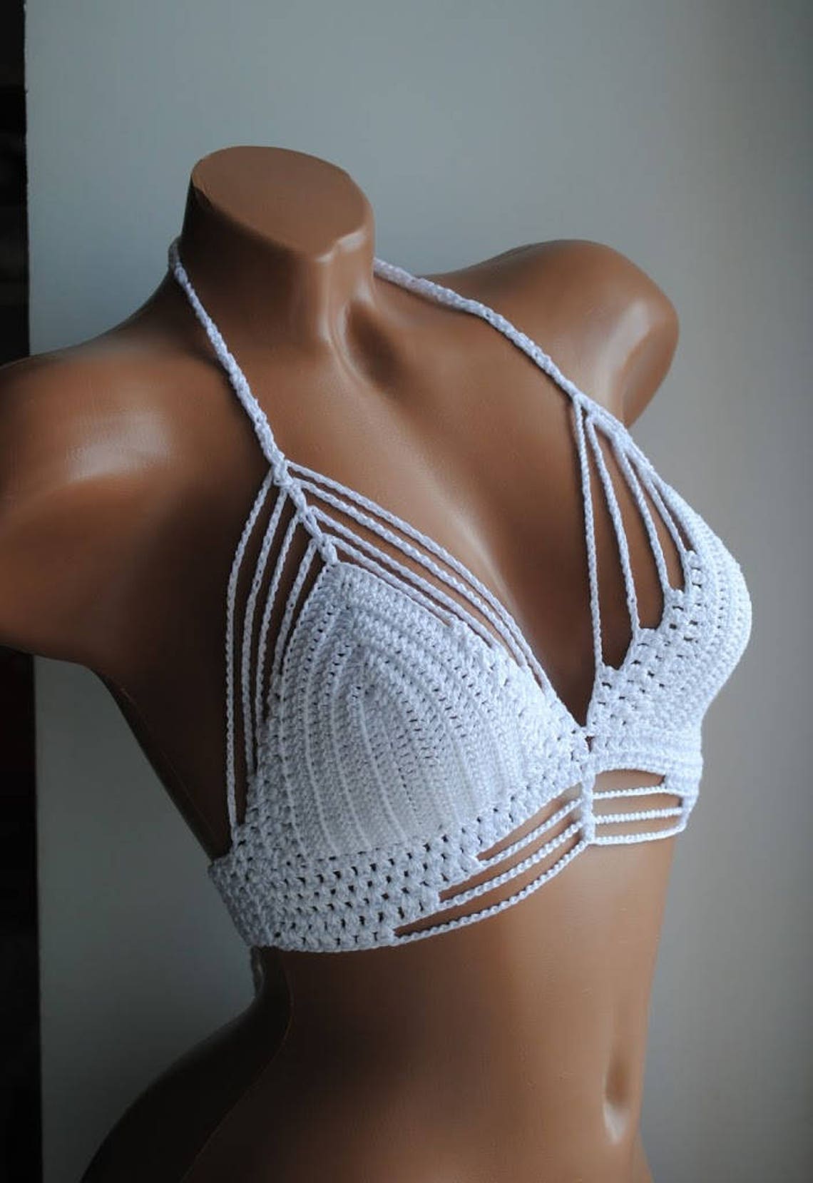 Sexy bikini top white crochet topcrochet bikini top Etsy