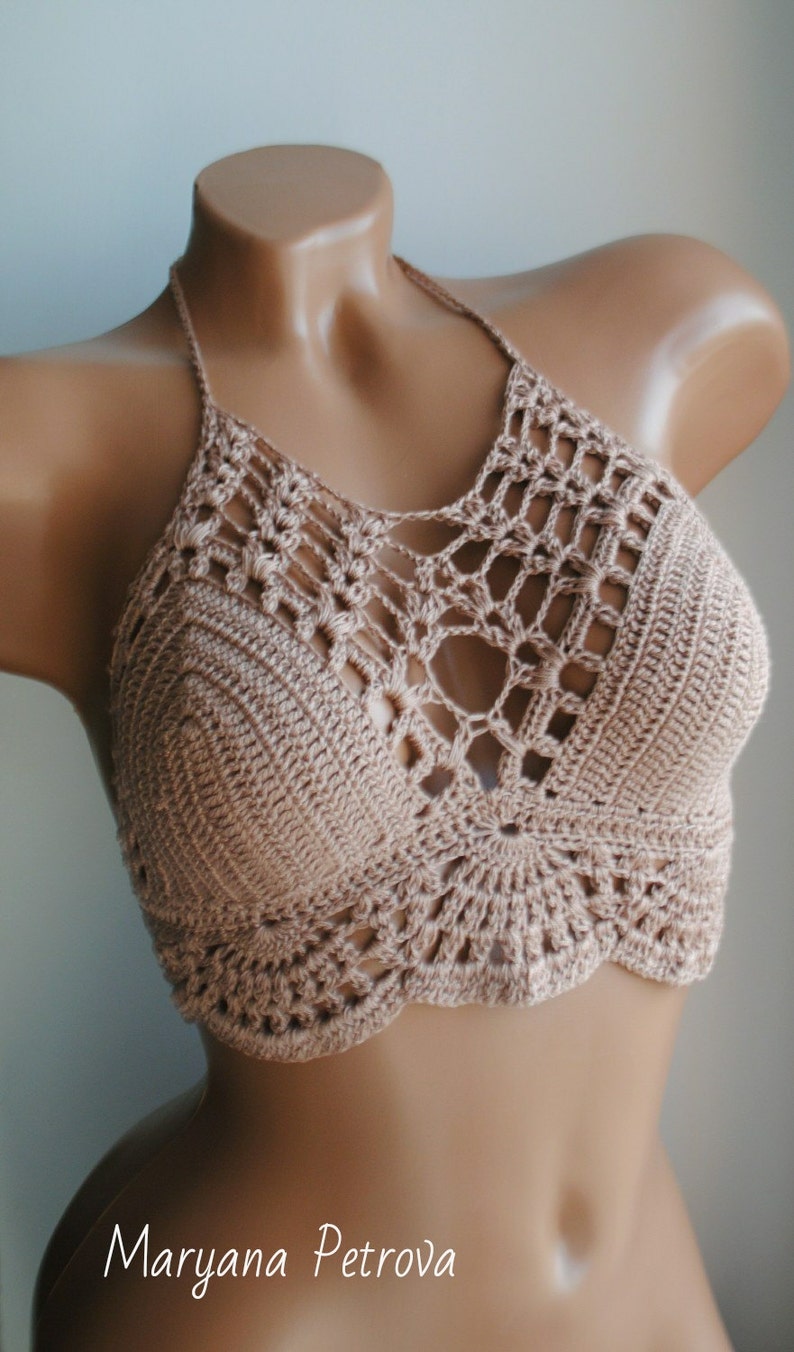 Crochet Halter Top Crochet Bikini Top Etsy