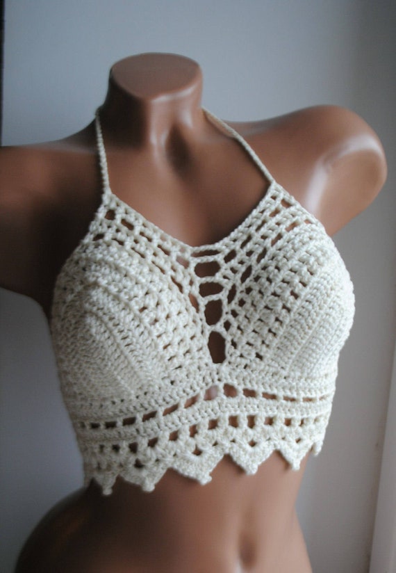 cream crochet top