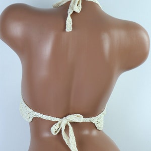 Crochet bikini top cream color image 4