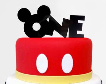 Mickey Mouse Cake Topper First Birthday One Cake Topper Etsy