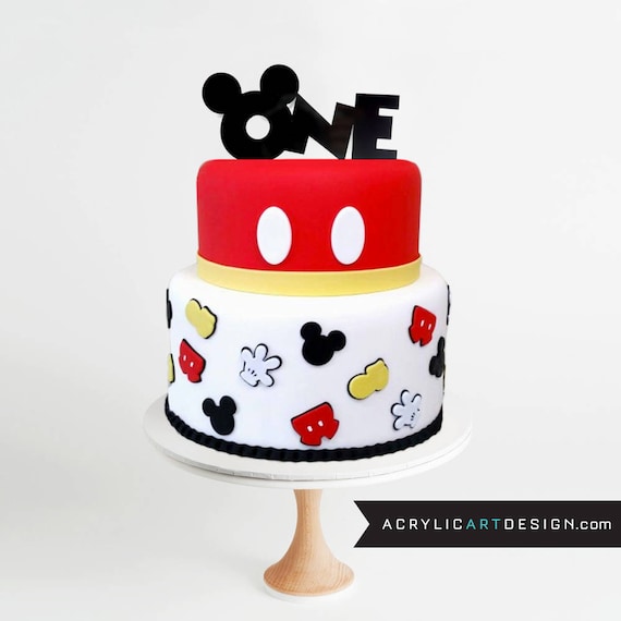 Mickey Mouse Cake Topper First Birthday One Cake Topper Etsy