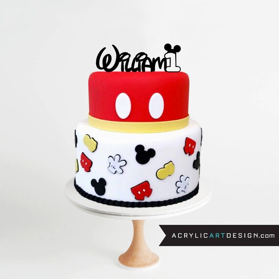 Mickey Mouse Cake Topper First Birthday Mickey Ears Mickey Etsy