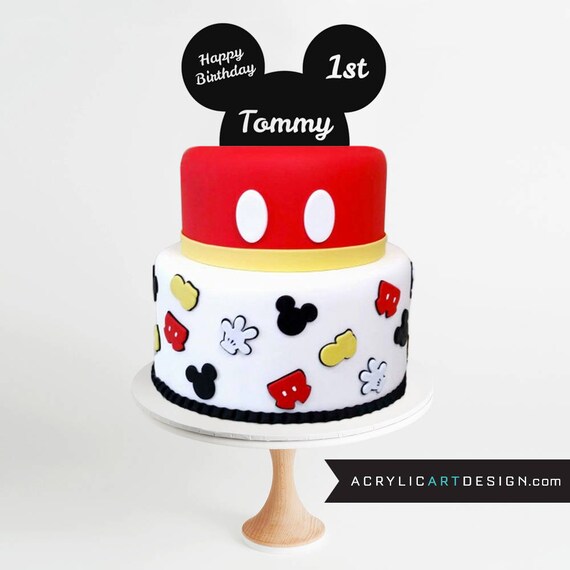 Mickey Mouse Cake Topper First Birthday Mickey Ears Mickey Etsy