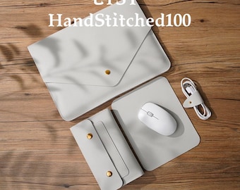 ONE SET New Macbook Pro 15 Leather Case, 2019 Macbook Pro 15inch Sleeve, Leather Macbook Pro Cases, 15 Macbook Pro Cover,Macbook Air 11 Case