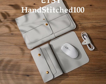 ONE SET genuine leather Macbook Air 15 M2 sleeve case for new macbook pro 14, 13 macbook pro , 15 macbook pro 2019, 2022 new macbook air 13