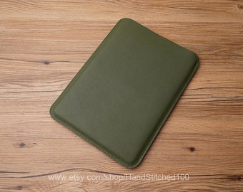 Green Leather New iPad Pro  11 inch sleeve, 2020 iPad Pro 12.9 Leather Sleeve,iPad Covers, iPad Air Bags