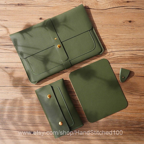 ONE SET Laptop sleeve , Macbook case , Macbook pro 13 case , Macbook 13 case, Macbook pro case, For Leather Macbook air sleeve 11 12 15 inch