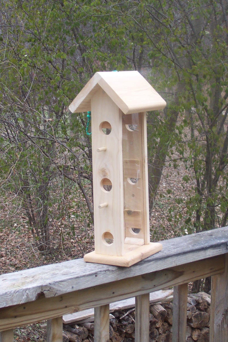 W Nylon Ropes Seed Feeders Medium Cedar Hanging Platform Bird