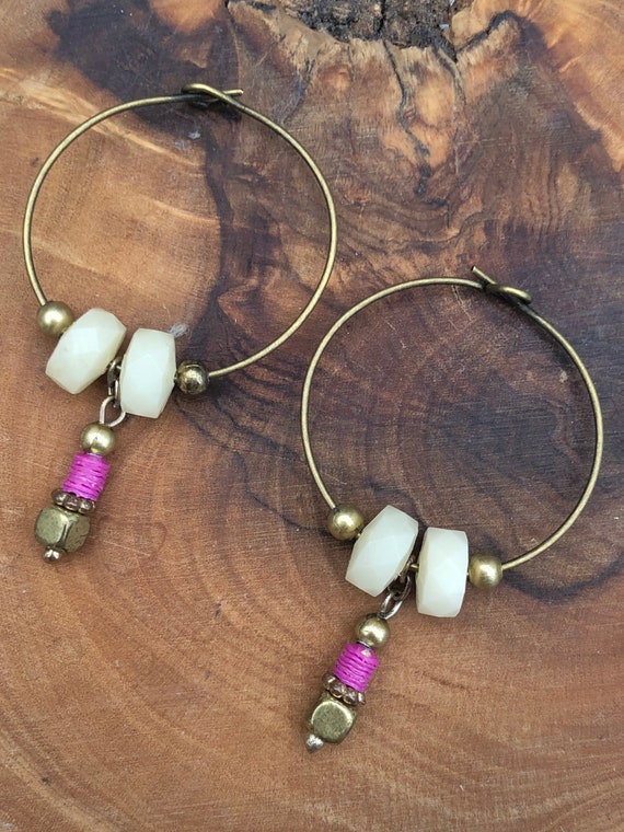 Unique Upcycled Hoop Earrings, Handmade, Recycled Slow Fashion, Sustainable Jewellery, Eco-friendly, Ethical, Statement Piece, Gift