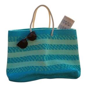 LIDS Handmade Sunshine Beach/vacation Tote Bag(Blue)