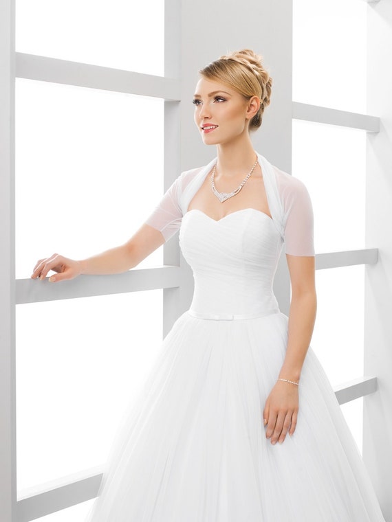 simple short sleeve wedding dress