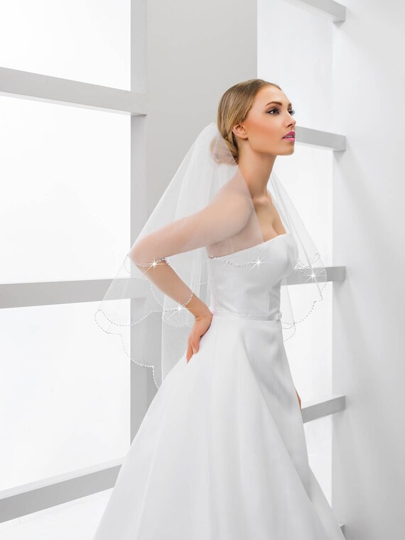 Cyber Monday Sale Fingertip Bridal Wedding Veil Handcrafted Etsy