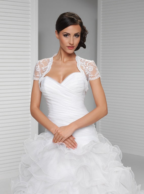 white short jacket for wedding