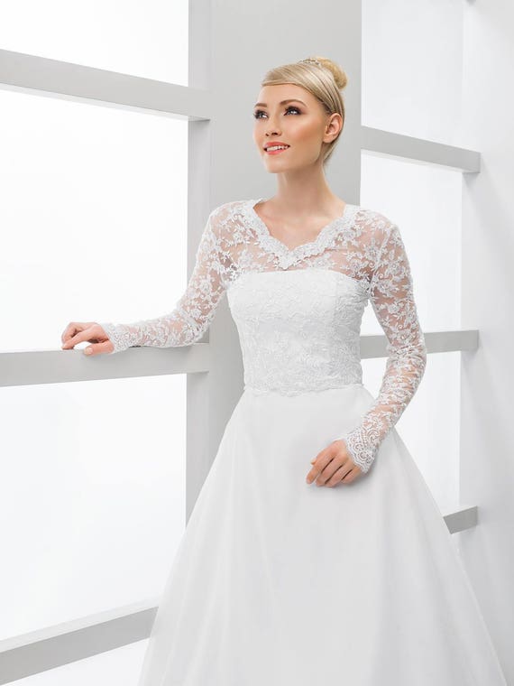 long sleeve lace jacket for wedding dress