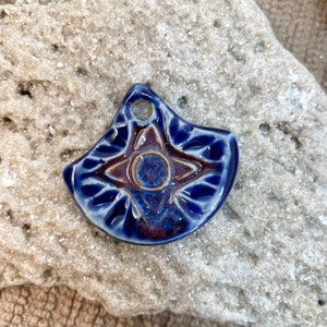 Artisan Charm, Pendant, Necklace Charm, Unique pendant, Handmade Ceramic, Boho Charm, Jewelry Supply, Focal Bead image 7