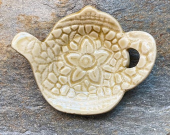 Handmade Ceramic Teabag Holder: Tea Party Decor