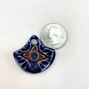 Artisan Charm, Pendant, Necklace Charm, Unique pendant, Handmade Ceramic, Boho Charm, Jewelry Supply, Focal Bead image 3