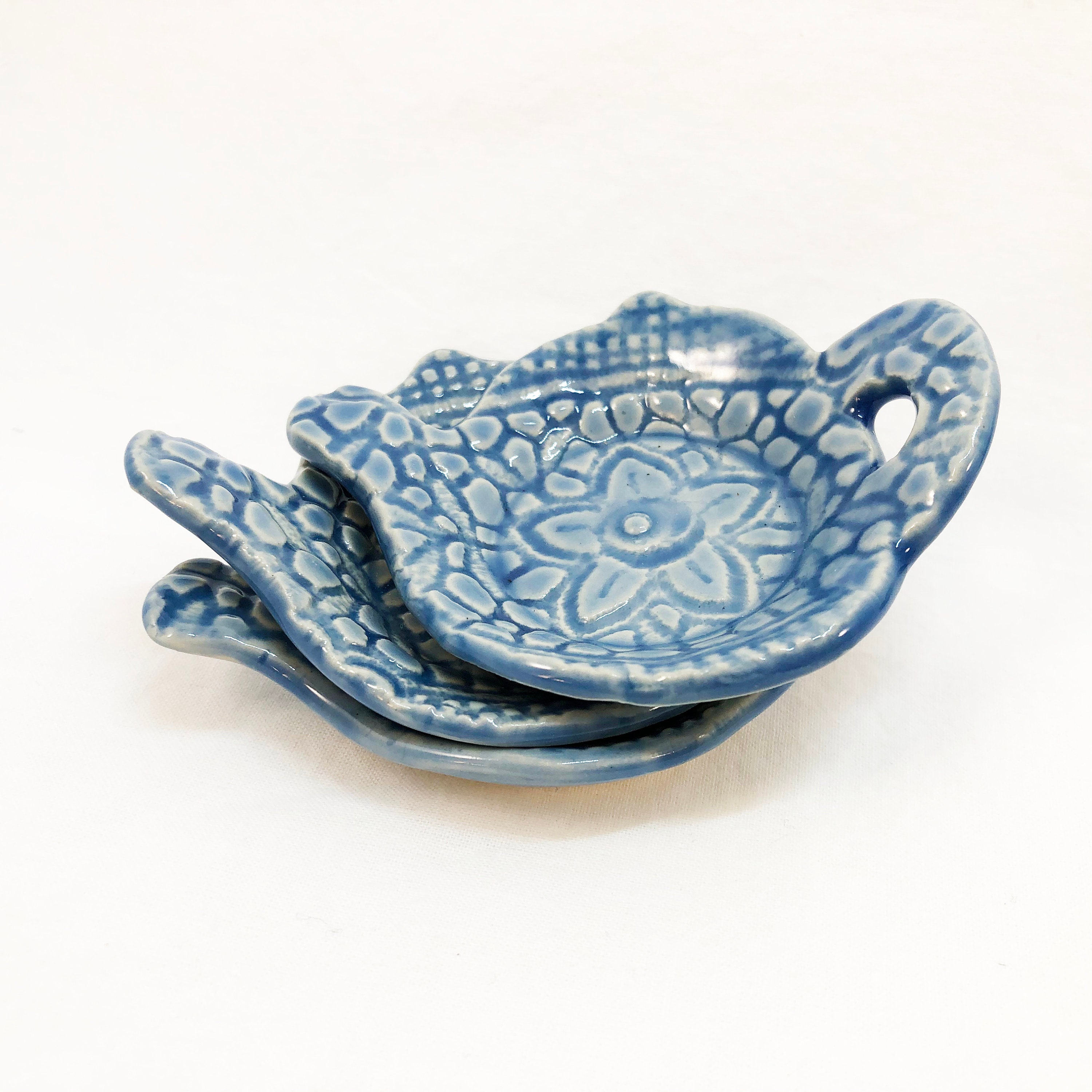 Teabag Dish Tea Bag Holder Tea Drinker Gift Blue Trinket Etsy UK