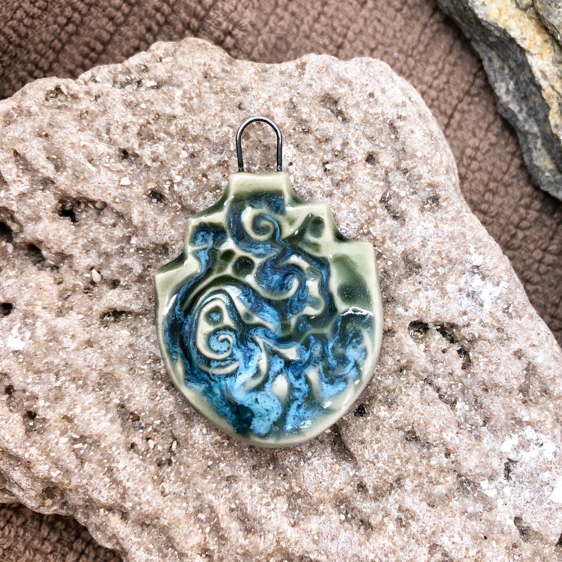 Artisan Charm Pendant Ceramic Charm Handmade Ceramic Boho Etsy