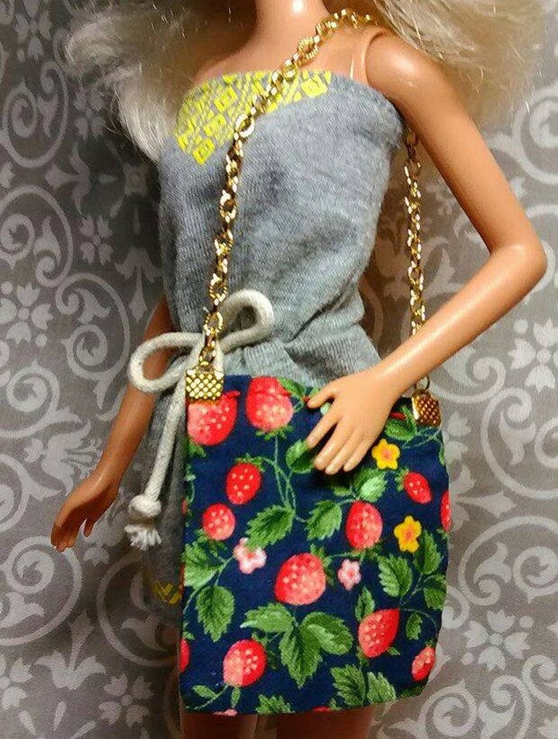 1:6 Scale RED STRAWBERRY Doll PURSE