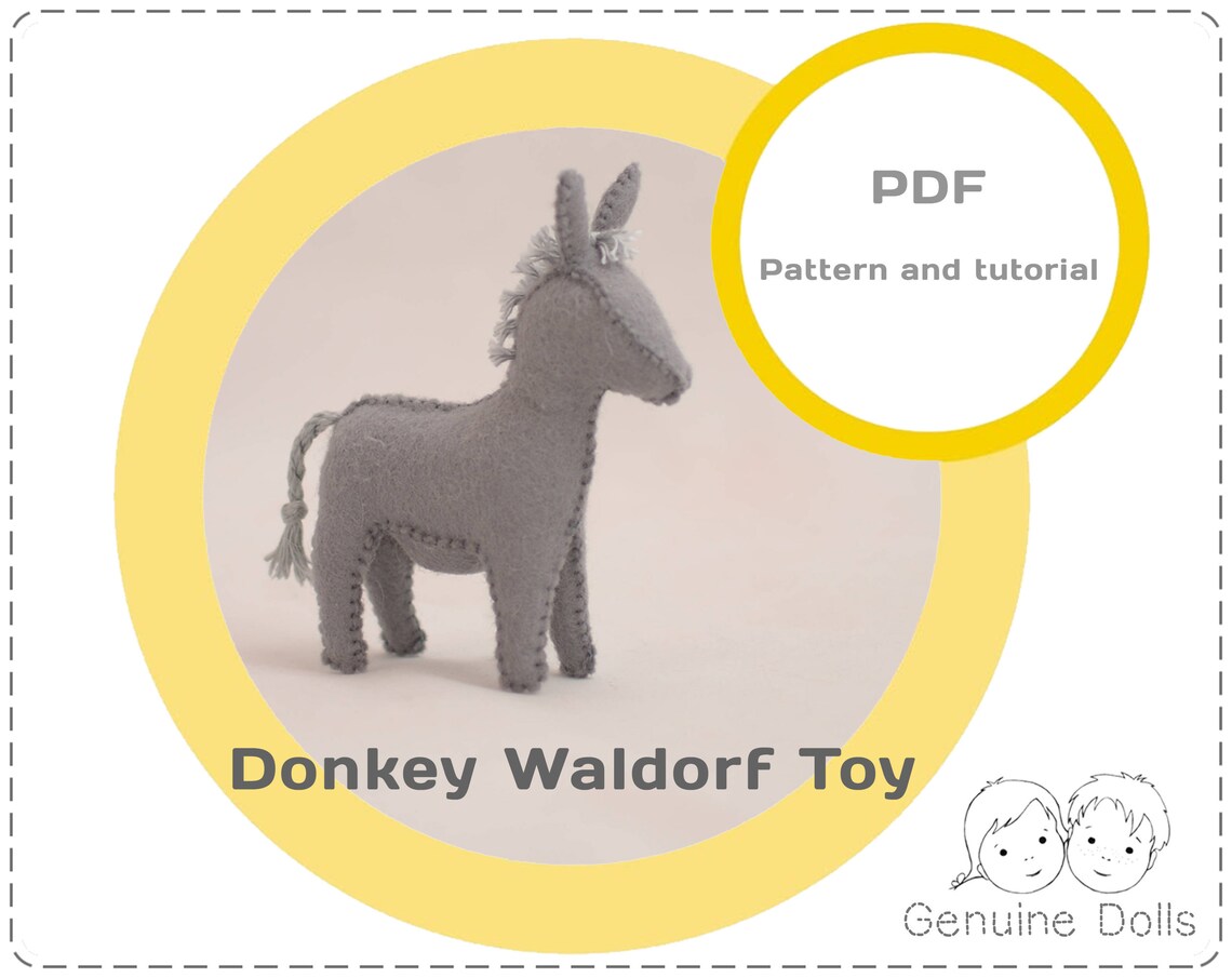 Felt Donkey Pattern and Tutorial Waldorf Nativity Pattern - Etsy