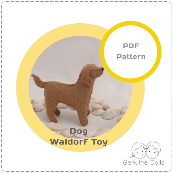 Felt Waldorf Dog Sewing Pattern PDF, Farm Animals Toy For Kids, Fun and Educational Gift for Children