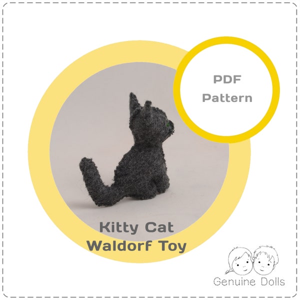 Adorable Felt Kitty Cat Waldorf Toy Sewing Pattern PDF - Create a Memorable Gift for Little Ones