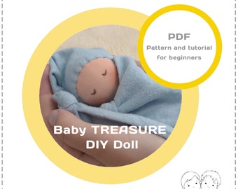 PDF Waldorf Doll Pattern "Baby Treasure", Beginner-Friendly DIY First Doll