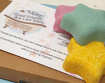 Good Friends are like Stars - Star Bath Bombs Set - Galentines - best friends pamper pack - Mothers Day - Glitter bathbombs - Vegan friendly