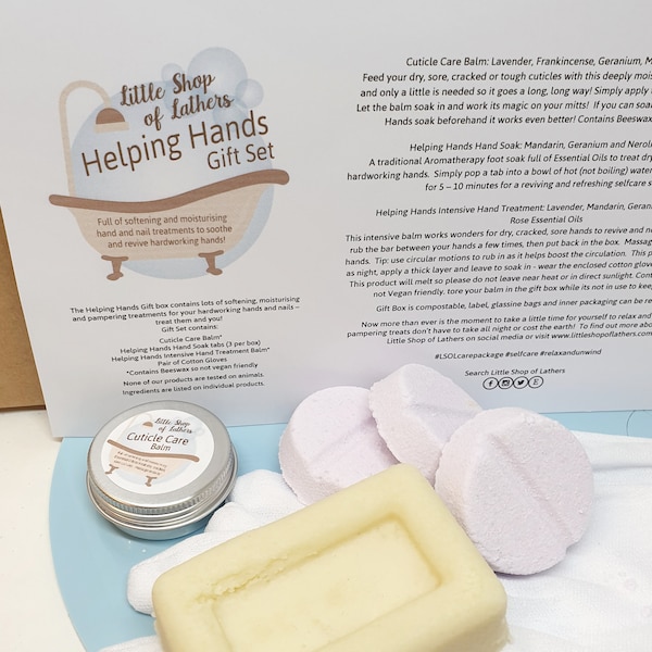 Helping Hands Gift Set - Hardworking hands - Letterbox Gifts - selfcare - Aromatherapy hand and nail treatments - dry, sore, cracked hands