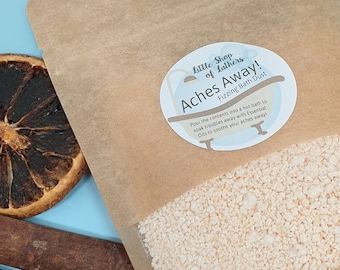 Aches Away Bath Fizz - Letterbox Gift - selfcare - soothe aches and pains - Aromatherapy Bath Soak - Fizzing Bath Dust - Soak in the Tub