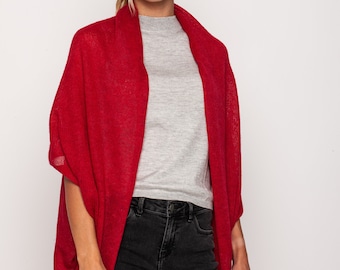Cardigan mohair, mohair with alpaca wool, sleeveless sweater from mohair, red cardigan, knitted mohair cardigan, women's sweater