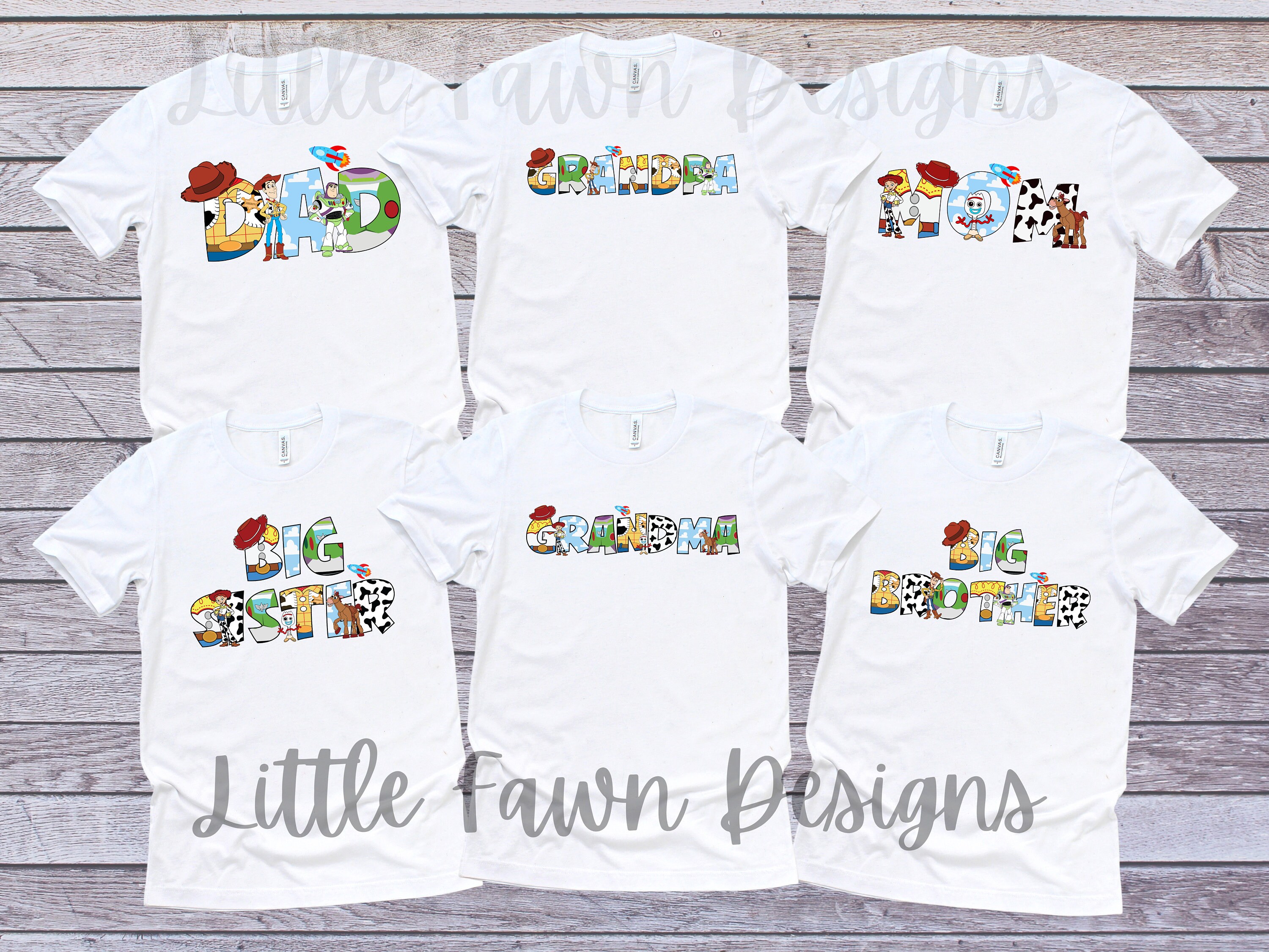 Toy Story Matching Shirts, Mom, Dad, Bro, Sis, Grandma, Grandpa, Papa, Mama, Aunt, Uncle, Birthday Boy, Birthday Girl, Brother, SisterDisney