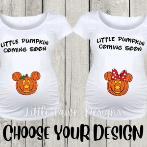 Little Pumpkin Coming Soon Shirt, Disney Halloween Pregnancy, Magical, Inspired, Mickey and Minnie Pumpkin, MNSSHP Announcement