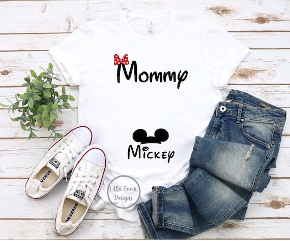 Chemise maternité bébé maman et Mickey grossesse Disney chemise grossesse  chemise bosse chemise Disney inspiré magique -  France