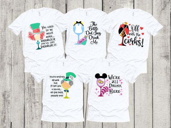 Friends Matching Food and Wine Shirts 