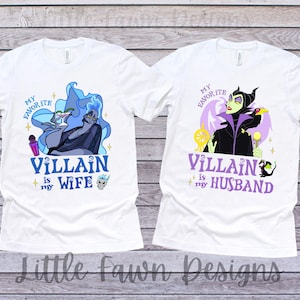 Maleficent and Hades Matching Couple Shirts, My Favorite Disney Villain is My Husband, My Favorite Disney Villain is My Wife, Anniversary