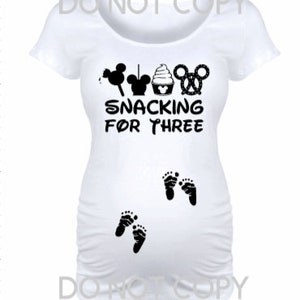 Snacking For Three Maternity Shirt, Magical , Twins, Mom of Twins, Magic Kingdom, Gender Reveal, Pregnancy Announcement