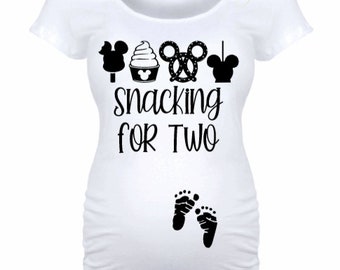 Snacking For Two Maternity Shirt, Magical , Mom to Be, Disney, Magical, Inspired,  Magic Kingdom, Gender Reveal, Pregnancy Announcement