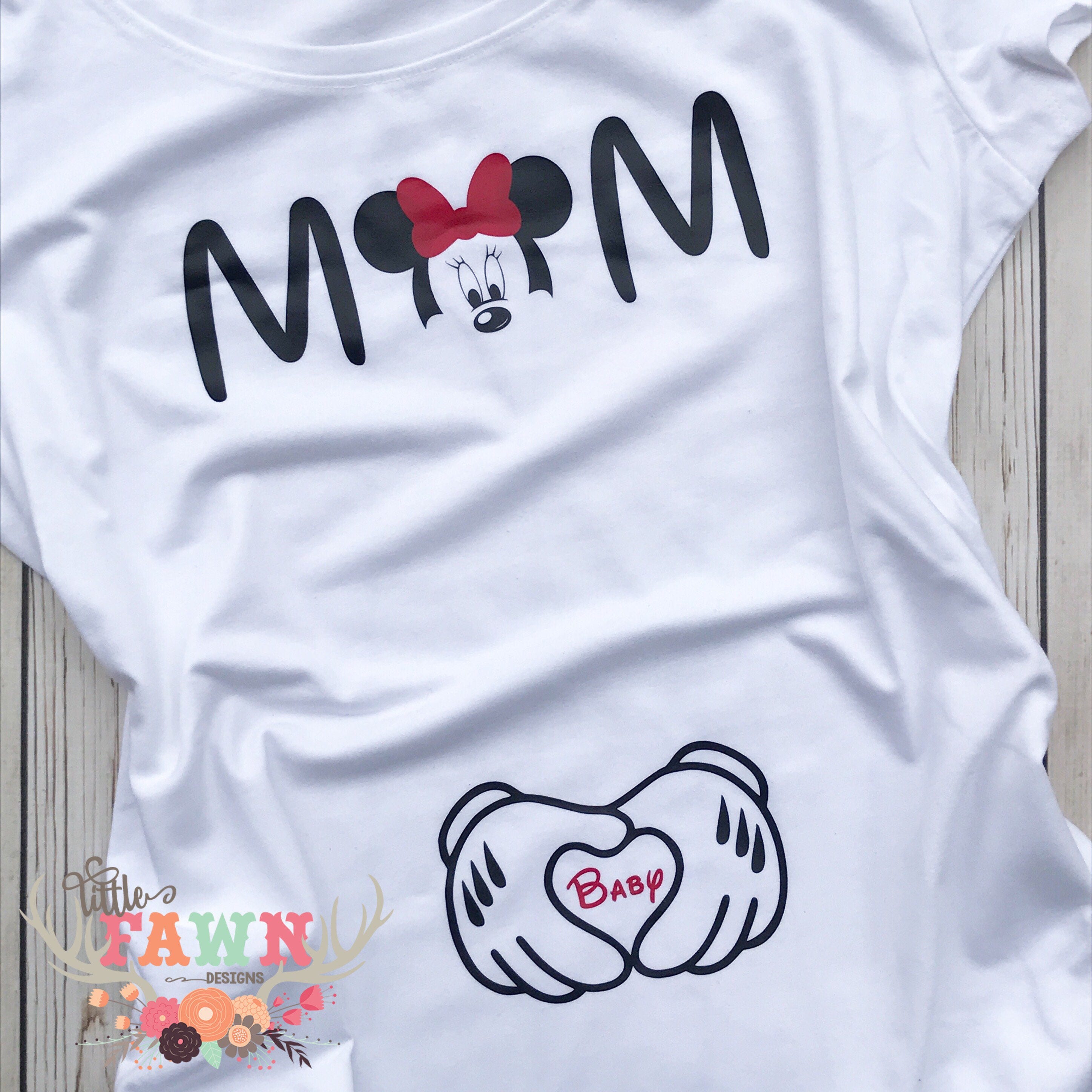 Minnie Mouse Mom and Baby Maternity Shirt Disney Pregnancy | Etsy