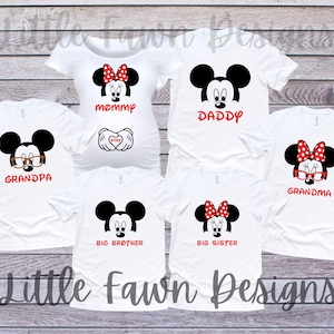Mickey and Minnie Matching Shirts plus Maternity Shirt, Pregnancy Announcement, Dad Mom to be, Baby on Board, Magical Vacation, MK, Disney