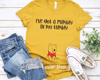 I've Got A Rumbly In My Tumbly Pooh Maternity Shirt, Pregnancy Announcement, Maternity, Baby On Board, Gender Reveal, Magical , MK, AK