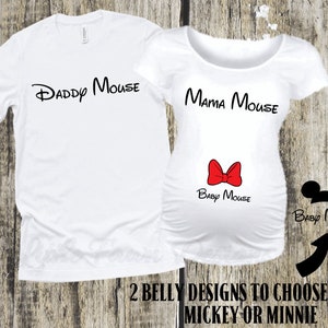 Mama Mouse Baby Mouse and Daddy Mouse Matching Maternity Shirts, Pregnancy Announcement, Dad Mom to be, Baby on Board, Magical Vacation