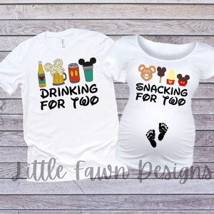 Snacking and Drinking For Two Matching Maternity Shirts, Pregnancy Announcement, Magical, Inspired, Mom to be, Dad to be, Baby on Board