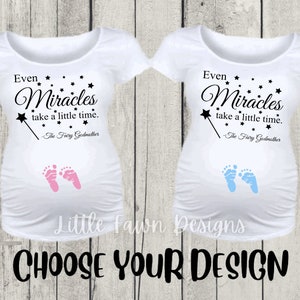 Even Miracles Take A Little Time - Pregnancy - Bump Shirt - Cinderella - Disney Shirt - Inspired - Magical  - Maternity, DisneyDisney