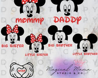 Mouse Family Designs PNG Digital Download, Disney, Magical, T-Shirt Design, Create Your Own Shirts, Vacation, Mommy, Daddy, Brother, Sister